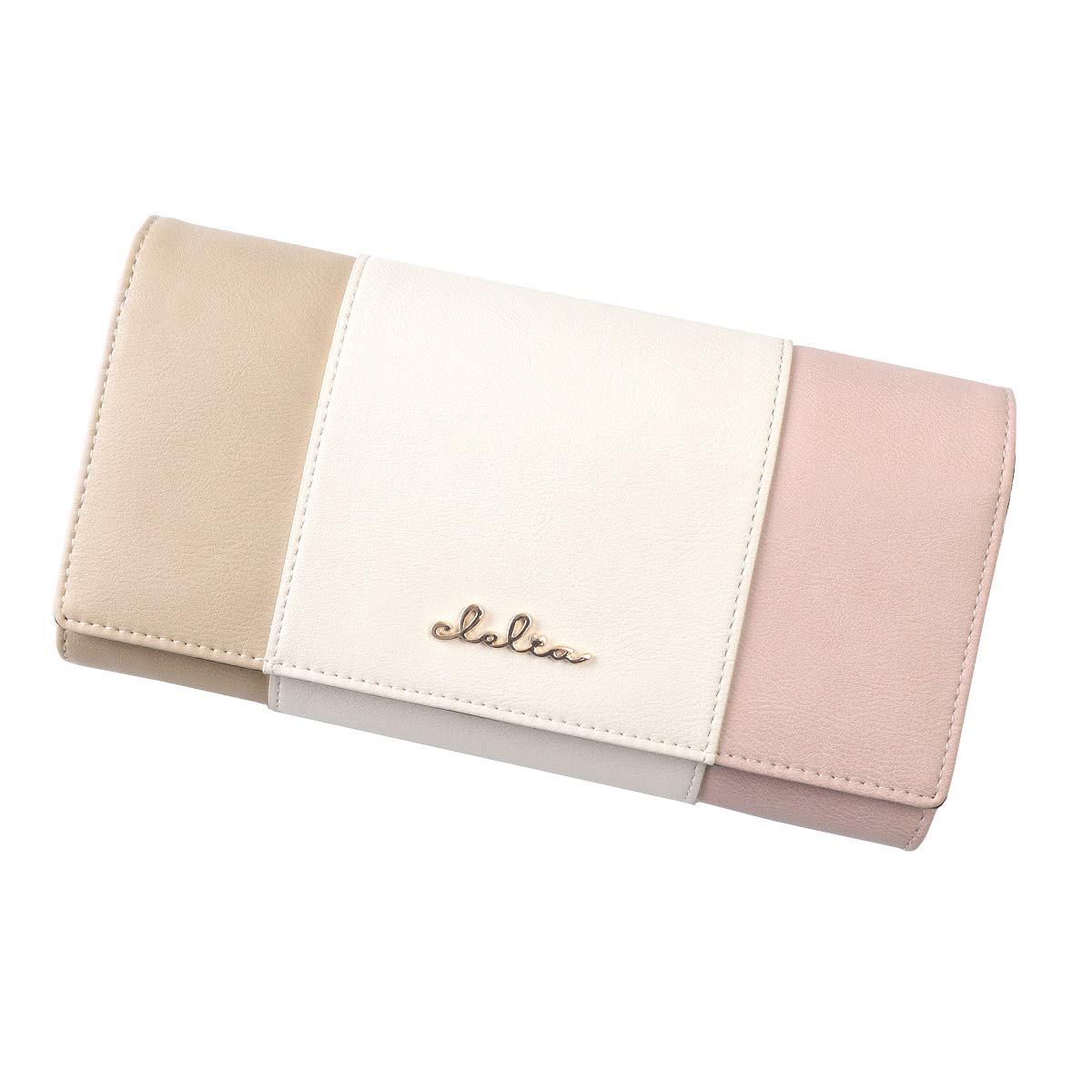 

Clelia Accordion Tricolor Long Cute and Faux Large Women s Wallet, Simple, Leather, Capacity, [CL-17002] (Sakura)