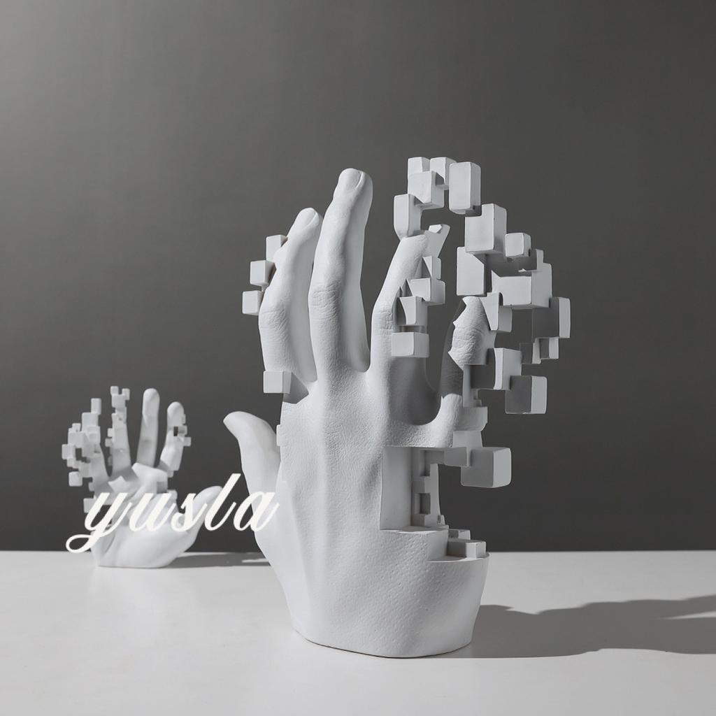 Italian Minimalist Palm Sculpture for TV Cabinet, Modern Abstract Hand Art for Living Room & Study Decor