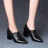 Spitze Zehen-Oberbekleidung, modische High Heels, dicke Absätze, modische Schuhe