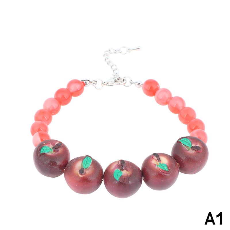 Resin Simulation Fruit Bracelet Beaded Dopamine Beads Bracelet Fruit Summer Jewelry For Women Girls Daily Wear