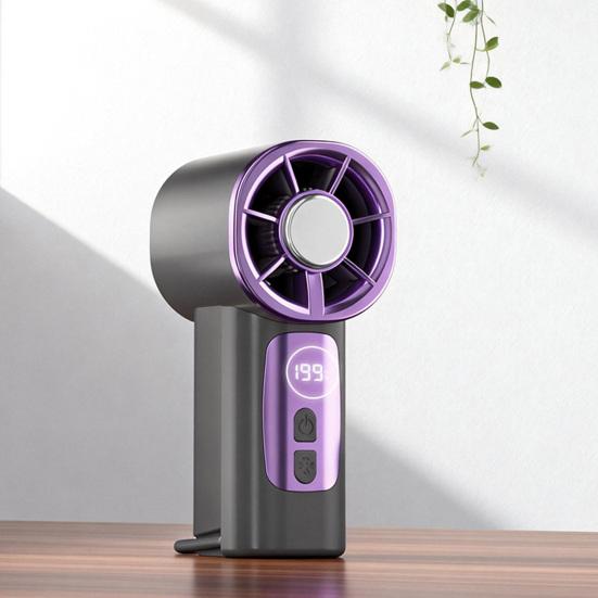 Portable Handheld Fan USB Rechargeable Mini Fan Portable Lipstick-Sized Personal Cooling Device with Multi-Level Wind Speeds and Safety Net Design for