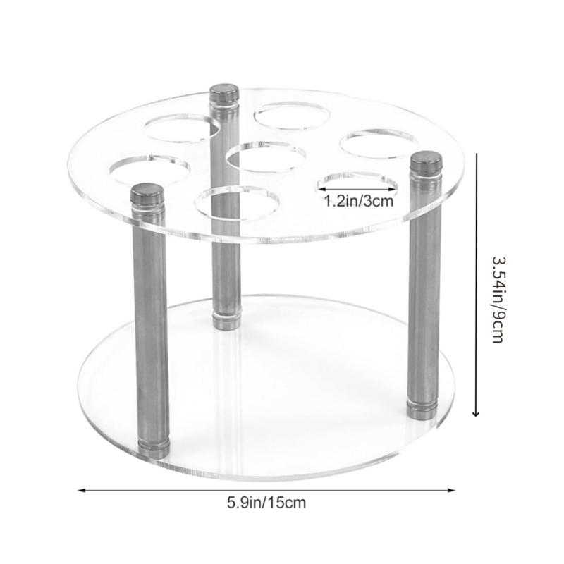 Clear Acrylic Round 7 Slot Organizers For Flavor Cartridges Space Saving Storage Solution