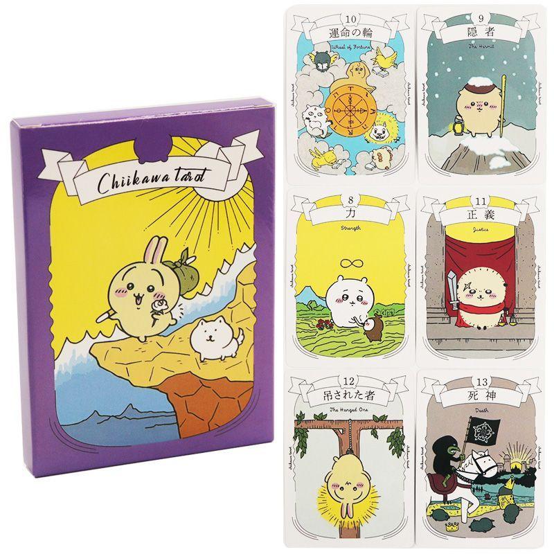 Kawaii Chiikawa Tarot Deck - 22 Major Arcana Anime Collectible Tarot Cards 10.4*7.3cm - Cute Hachiware & Usagi Divination Cards