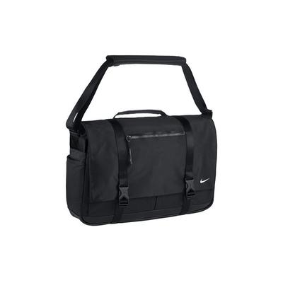 Nike Einfarbige große Kapazität Markenlogo Nylon Tragetasche Schulter Crossbody Tasche Unisex Taschen Schwarz PBZ745-010
