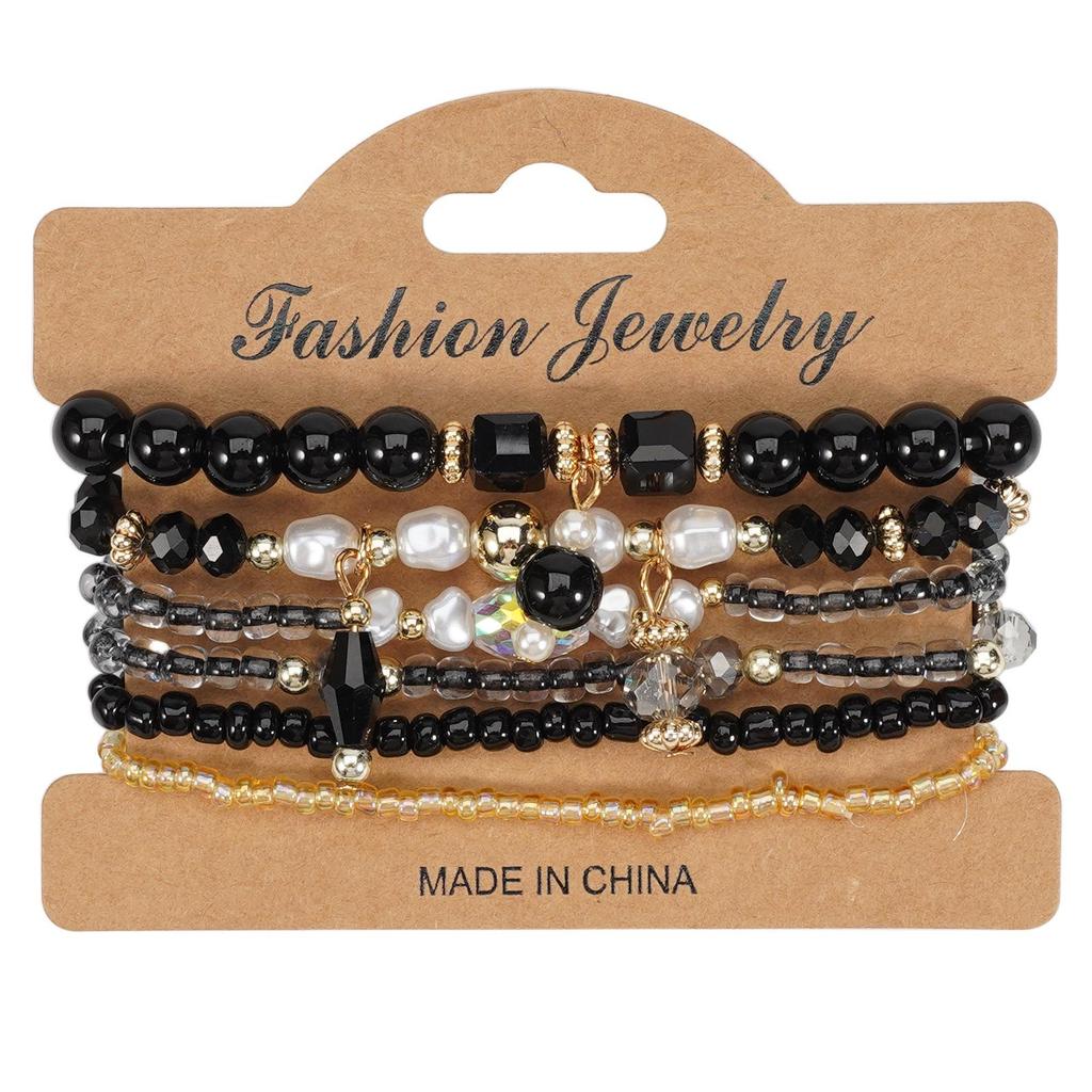 Bohemian Handmade Beaded Women's Bracelet Set - 6 Romantic Pieces