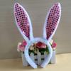 Kids Animal Headband With Plush Bunny Ears And Sparkling Fabric For Cosplay