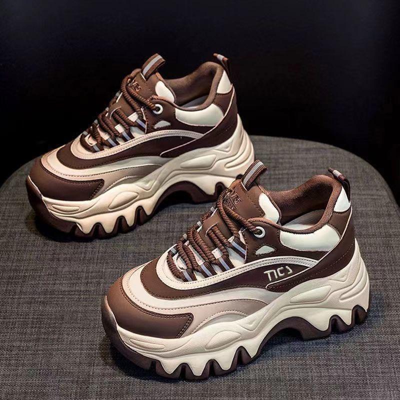 Daddy Shoes Women's Ins Tide 2025 Winter New Thickened Versatile Retro Sneakers Platform Inner Height Increase Women's Shoes