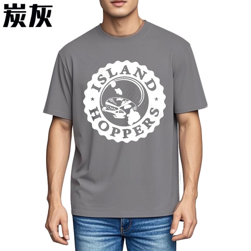 Teeshirt Adult Oversized Tshirt Island Hoppers Logo On Black Comfortable Big Size Tee Shirt Hiphop Vintage Tshirt Vintage