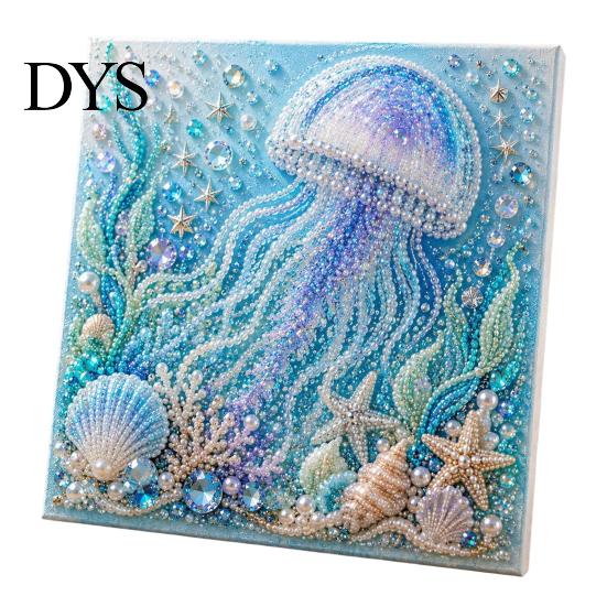 Stress Relief DIY Projects Sea Turtle Octopus 3D Pearl Painting Kit, Ocean Theme Diamond Art Beach House Wall Kit for Adults Beginner, Bead
