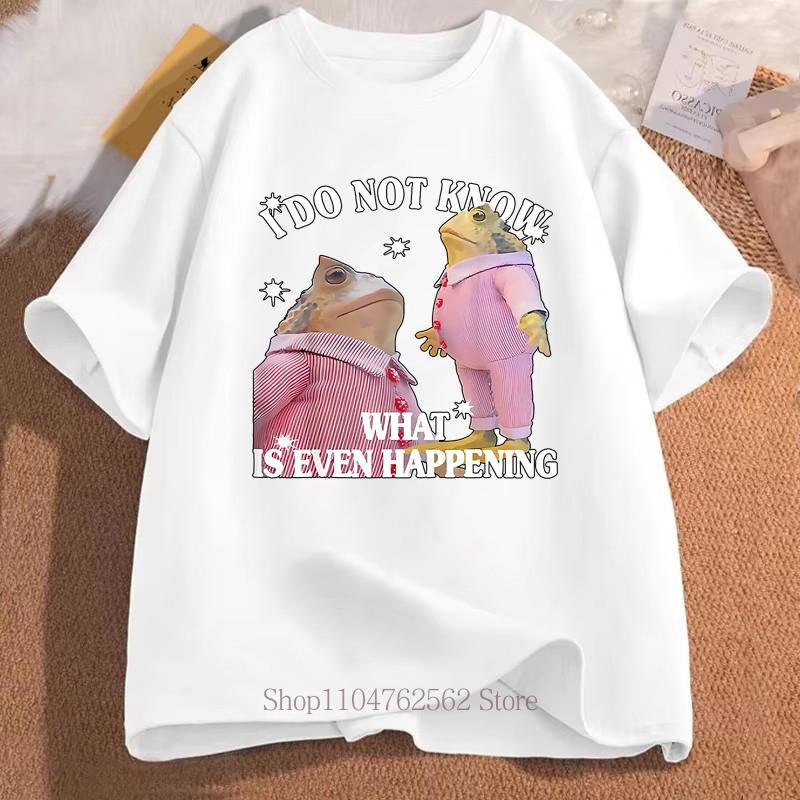 

Frog I Do Not Know What Is Even Happening TShirts Summer Funny Casual Fashion ONeck Short Sleeve Tops for Unisex Women Tshirts S