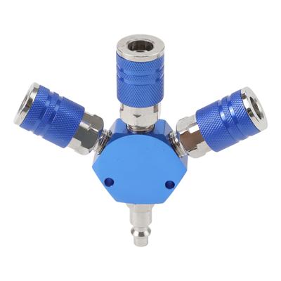 Pneumatik-Schnellkupplungen 3-Wege-Verteiler Für Druckluftwerkzeuge 1/4 Zoll NPT Sechskant-Stil Längere Lebensdauer Für M D I M-Steckverbinder 1/4 Zoll Luftanschluss
