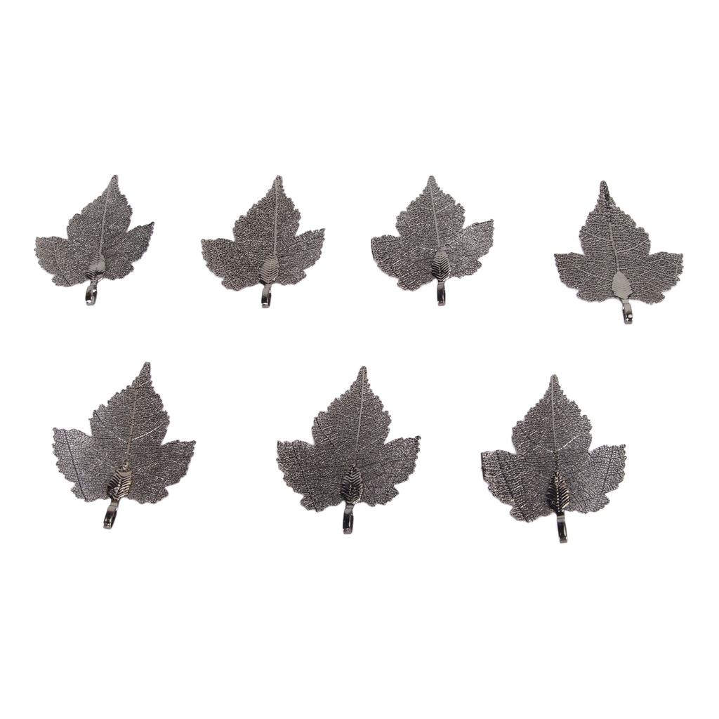 7pcs Leaf Pendant Healthy Zinc Alloy Durable DIY Ingenious Craft Leaves Pendant for Party Black