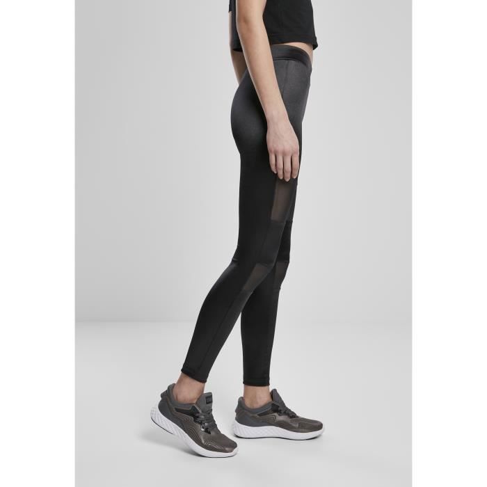 Damen Leggings - Urban Classics - Shiny Tech Mesh - Schwarz - Fitness - Wasserdicht