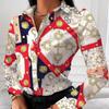 Elegante Herbst-Damenoberteile Mode Leopardenmuster Bürohemd Lässige Knopfleiste Kragen Bluse Langarm Damen Neu