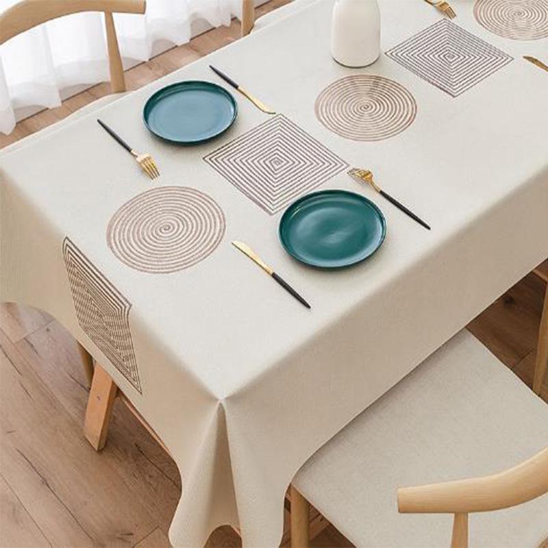 Nordic Rectangular PVC Tablecloth Waterproof Stain Resistant Bohemian Party Table Cover