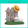 Creative Fence Cat And Hat Resin Ornaments Landscape And Decoration Desktop