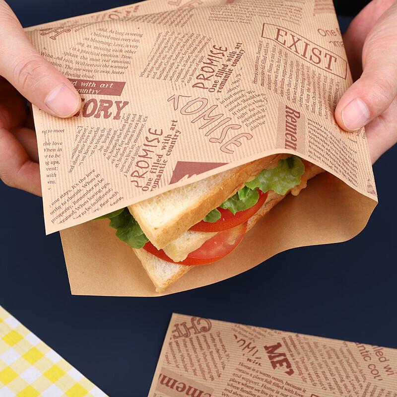 GOWKE Food Grade Oil-Proof Triangular Kraft Paper Bags