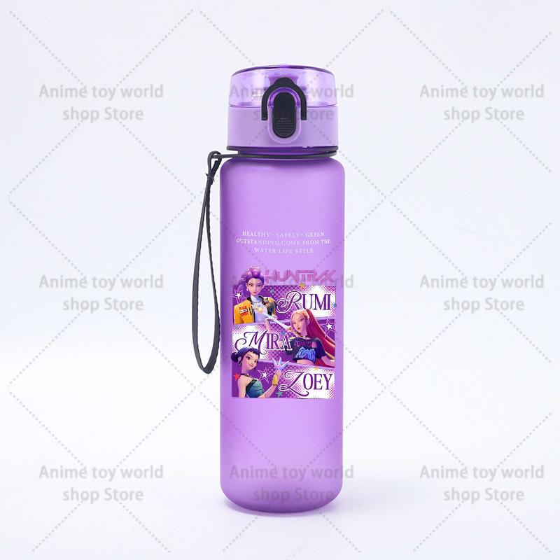 KPop Demons Hunters Large Capacity Sports Water Bottle Motivational Leak Proof Portable Reusable Cups Outdoor Travel Gym Jugs Kid Friendly