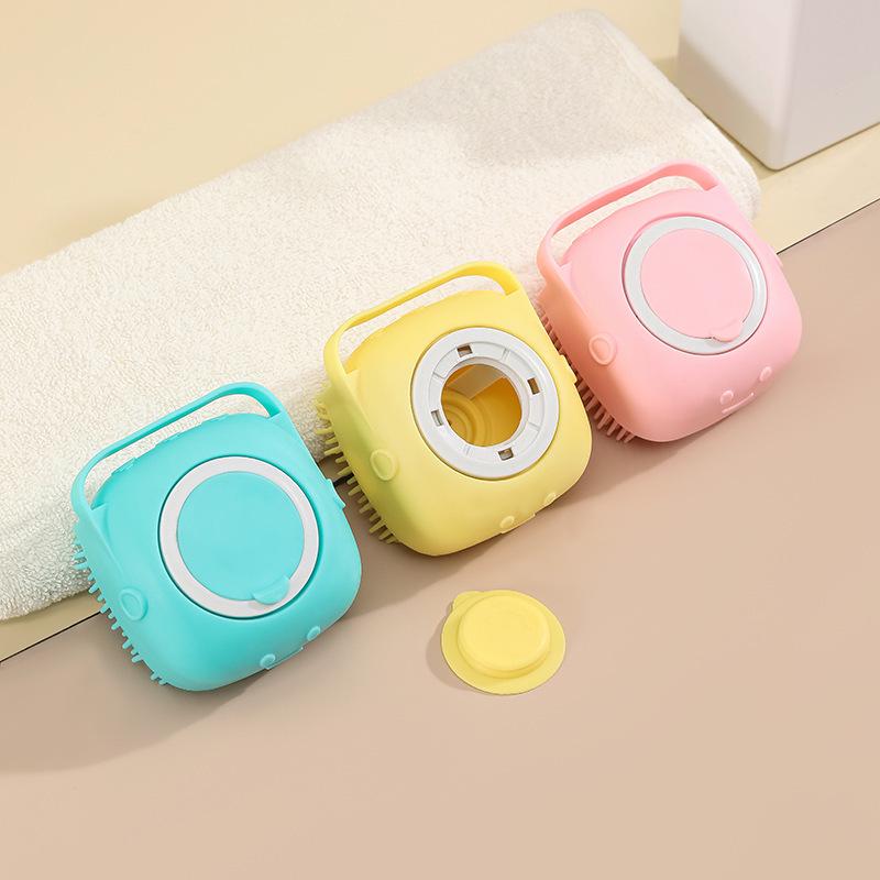 Silicone Portable Bath Brush for Pets & Humans: Shampoo, Clean, and Massage