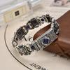 Neues China-Chic Herren Persönlichkeit Löwe Hegemonie Armband Breite Ausführung Blauer Diamant Armband Schmuck