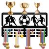 Wrought Display Rack with Hooks – Wall Mounted Award Holder for Medals, Ribbons and Certificates