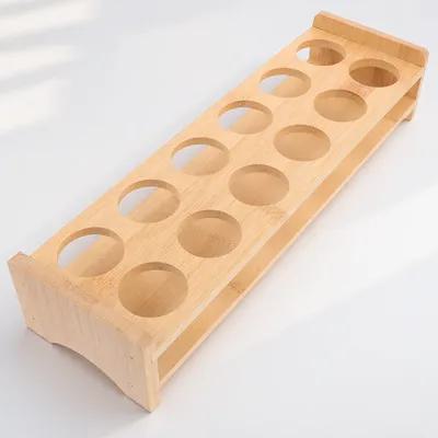 Wooden Shot Glass Holder for 6 Glasses Compact Display Tray for Whiskey Cups Home Bar Party Organizer Storage Rack