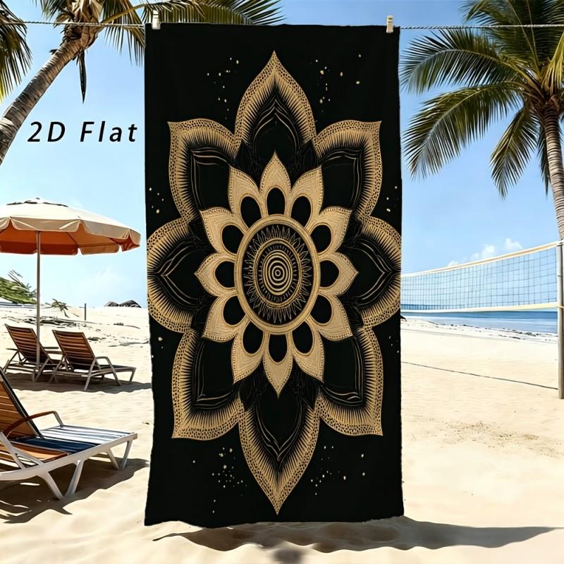 Cute Ladybug Colorful Daisy Butterfly Print Beach Towel Quick Dry Microfiber Large Towel For Pool Beach Bath Outdoor Use
