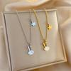 Fritillary Rabbit Minimalist Wind Stove Real Gold Necklace Female Collarbone Chain With Jewelry