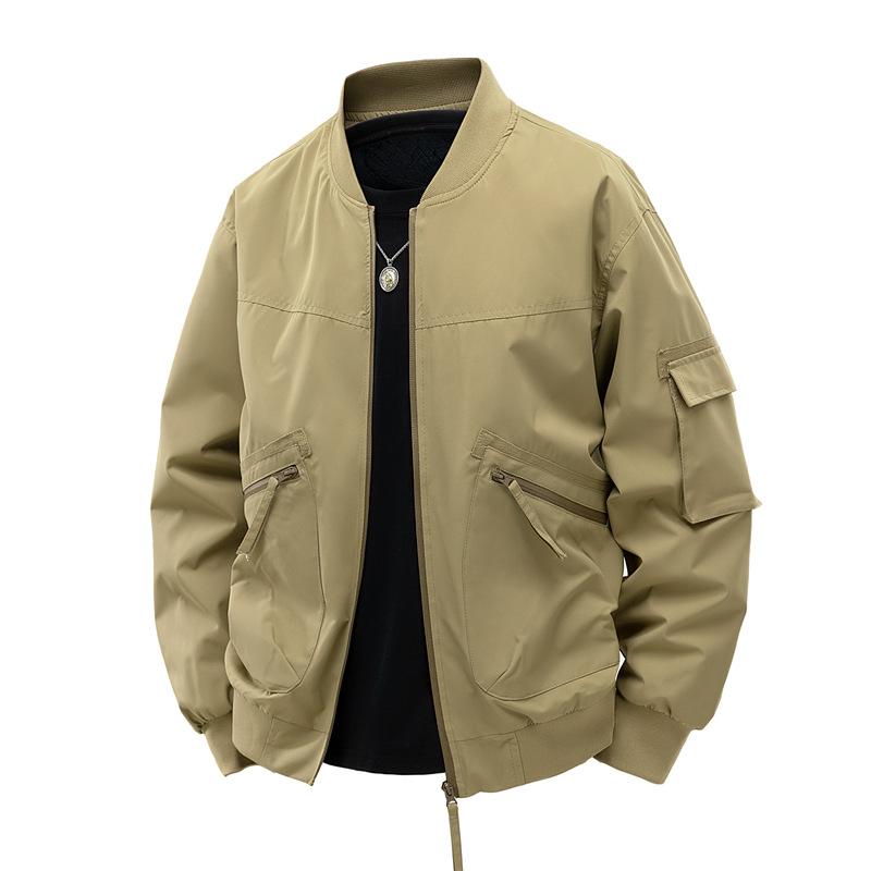 Plush Thickened Jacket for Men Spring and Autumn Loose Trend American Casual Retro Baseball Uniform Jacket for Men