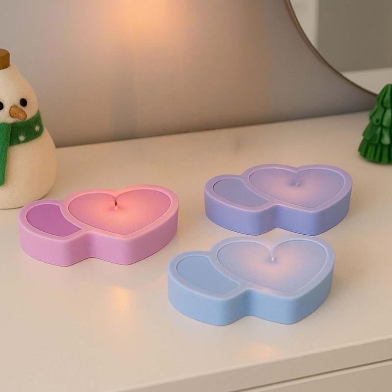 Heart Shape Silicone Candle Molds Heat Resistant for Making Candle Soap Chocolate Valentine's Day Gift and Resin Casting