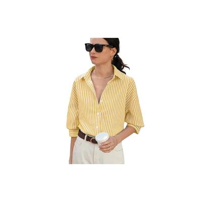 Indoprimo WomenS Striped Stylish Western Office And Casual Wear Shirt