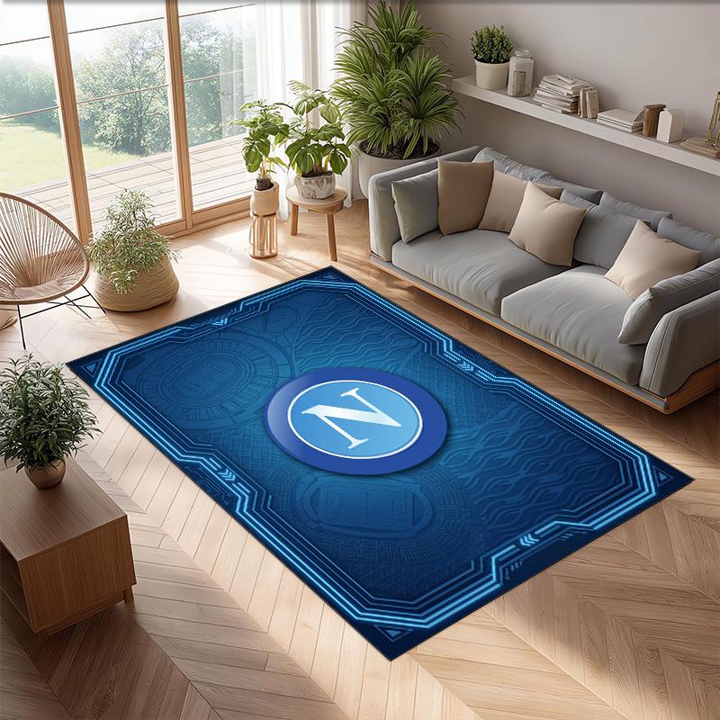 Tappeto Morbido Antiscivolo per Interni con Motivo Calcio Napoli FC Tappetino Decorativo Sportivo per Camera da Letto
