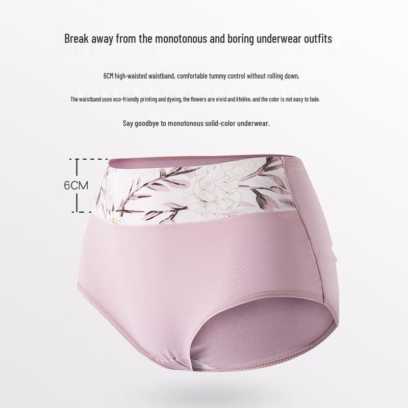 LangSha Women's High-Waist Cotton Seamless Briefs (4-Pack)