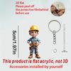 Cute Engineer, 2D Flat Acrylic, Pendant, Suitable for Backpack, Keychain, Gifts, Christmas, Halloween