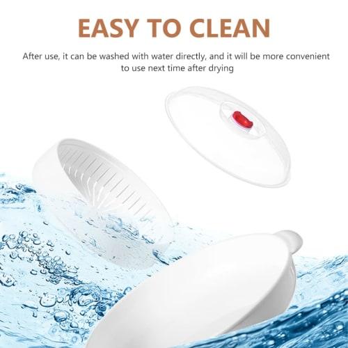 BEBEMOKO Microwave Steamer with Clear Lid, Steaming Plate for Even Food Heating, Water Retention Design, Kitchen Cookware