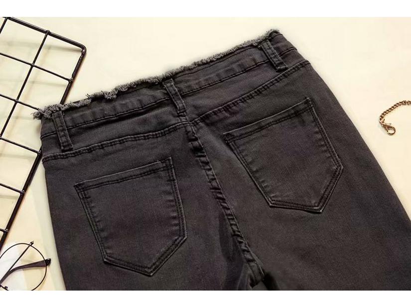 Schwarze Skinny Jeans mit hoher Taille für Damen, koreanischer Stil 2022, schmale Passform, vielseitig elastisch.
