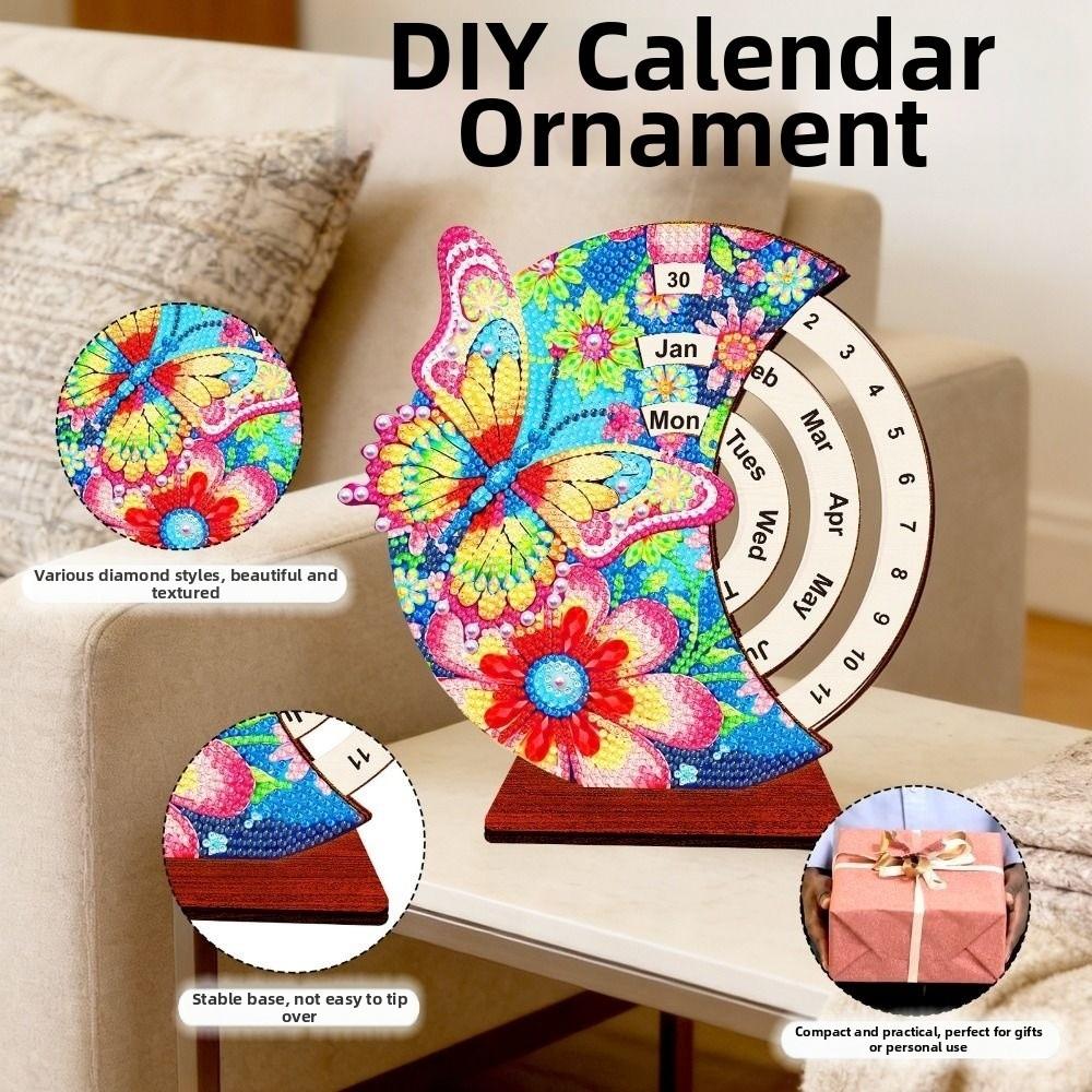 Holz Diamantmalerei Kalender DIY Diamantmalerei Kalender Heim Schreibtisch Dekoration