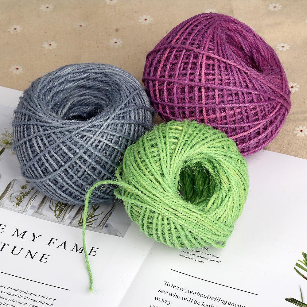 2Mm Three-Strand Hemp Rope, Hand-Packaged Diy Decorative Photo Frame Lanyard Woven Rope, Small Fragrant Green Colored Hemp Thread