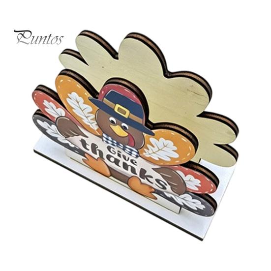 Stable Vertical Paper Towel Stand Thanksgiving Solid Wood Napkin Holder, Fall Harvest Gnome Scarecrow Turkey Tissue Autumn Kitchen Countertop