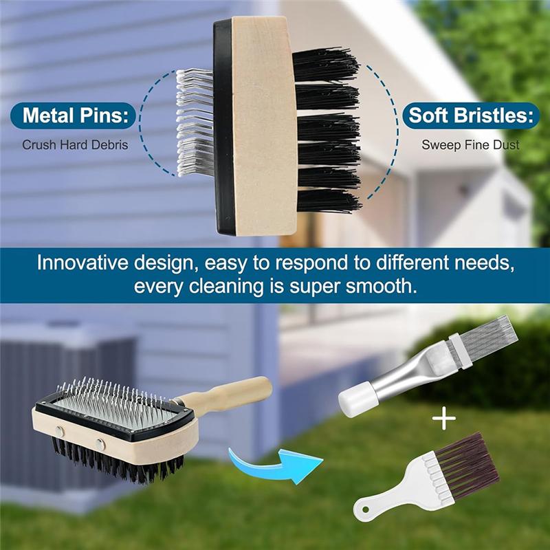 AC Coil Cleaner Cleaning Brush- Double-Sided HVAC Brush For Air Conditioners For Evaporator& Condenser Fins