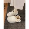 Two wear retro non-slip heightened thick-soled fluffy slippers for women in winter, velvet warm snow cotton mop