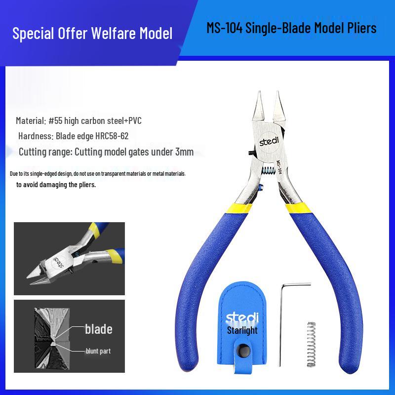 SITELI High-Grade Single Blade Side Cutter for Military Model Assembly – Sharp Edge Nippers with Thin Blade.