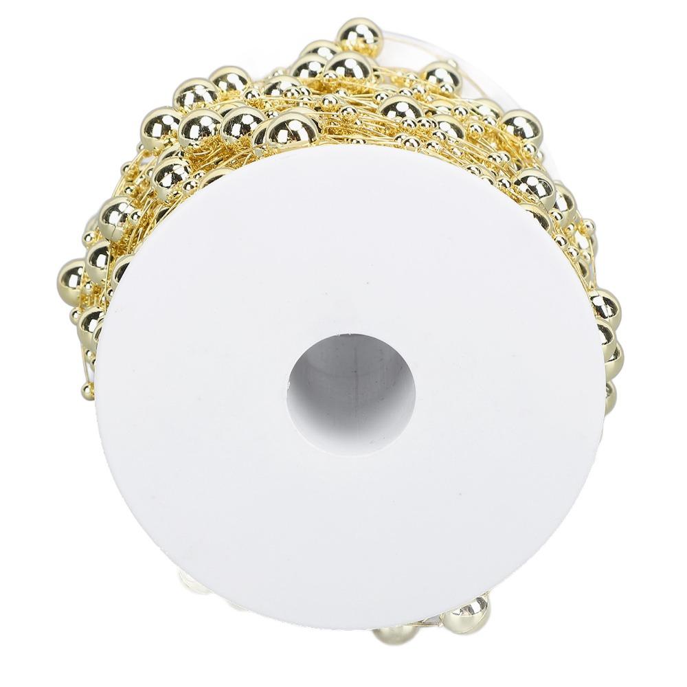 Party & Holiday DIY Decorations Gold Pearl Beads Chain Silver Faux Pearl Artificial Pearl Strand 8+3mm Beaded Garland DIY Craft