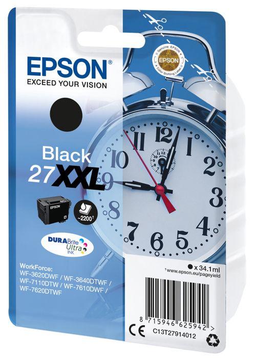 Cartouche d'encre EPSON 27 XXL noir - Très Haute capacité 34.1ml