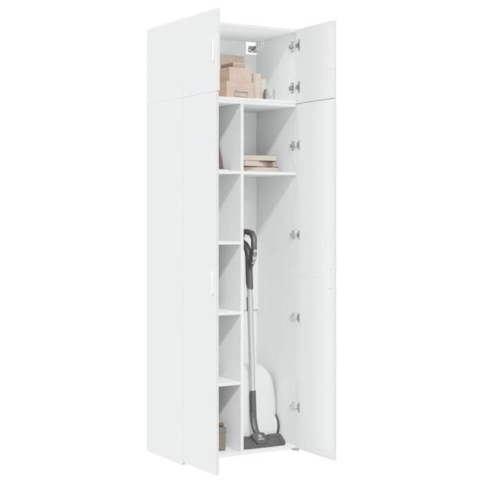 VidaXL Armoire de rangement blanc 70x42,5x225 cm bois d'ingénierie, armoire de rangement de salle de bain, unité de 3281329