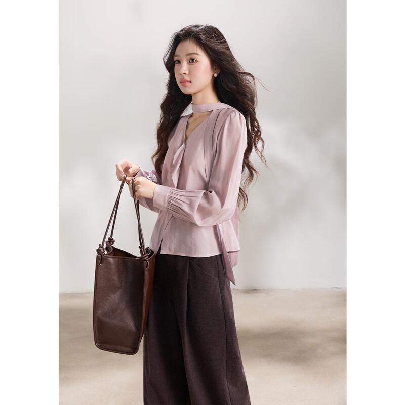 Mishow Elegant Tie-Neck Long Sleeve Blouse
