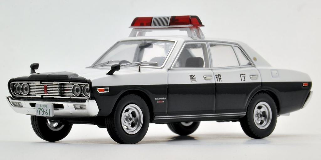 Tomica Limited Vintage Keisatsu 01 Gloria Patrol Car Completed LV-N43-Seibu (White/Black)