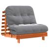 Vidaxl Sofa Rozkładana Futon, Z Materacem, Woskowy Brąz, 90X206X11 Cm