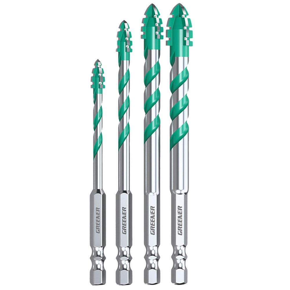 Four-Edged Eccentric Drill Bit Serrated Skewed Head Tile Drill Bit High Hardness Hexagonal Shank Drill Bit Set Drilling Tool