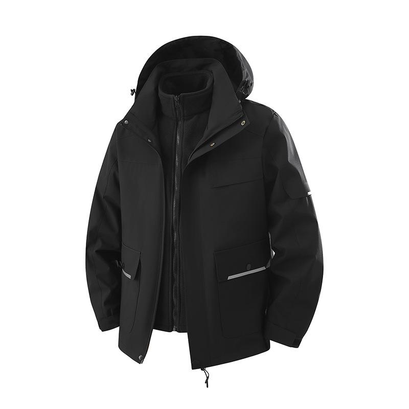Three In One Mountain Windproof and Waterproof Assault Suit, Men's and Women's Plus Size Jacket, Outdoor Couple Hiking Suit